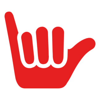 Shaka Sign (Hang Loose) Decal (Red)